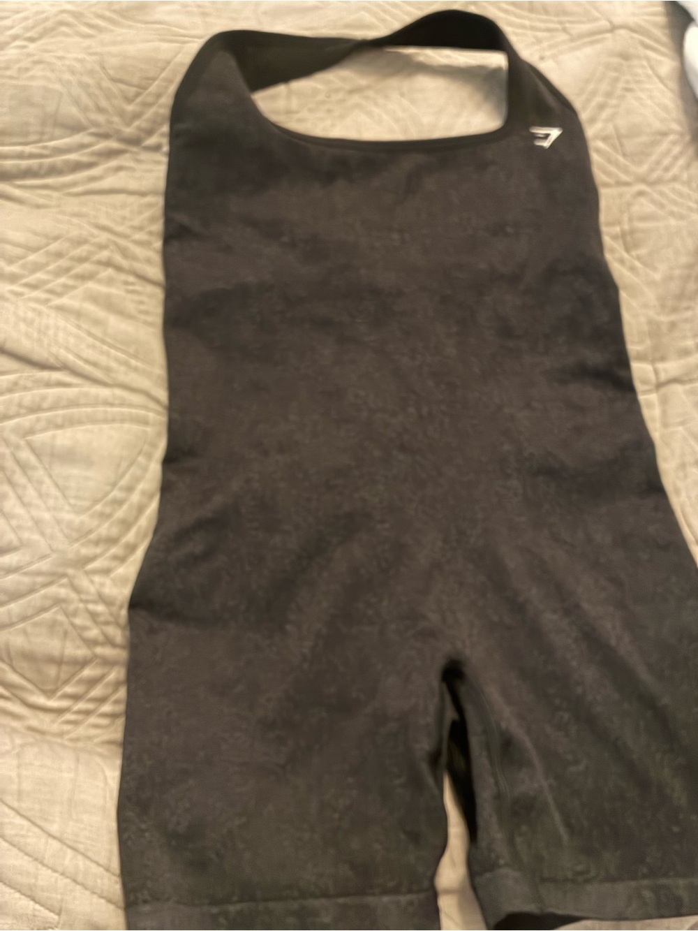 Gymshark Black One-Piece Athletic Romper